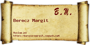 Berecz Margit névjegykártya